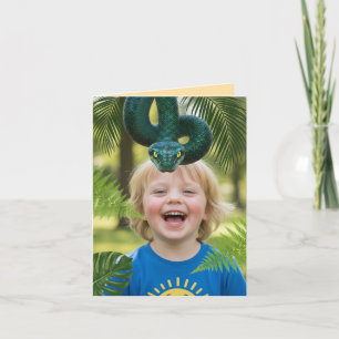Cartão Foto de Cobra da Selva de Aniversário
