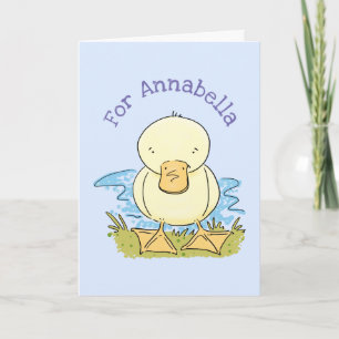 Cartão Foto de desenho animado de bebê amarelo-branco