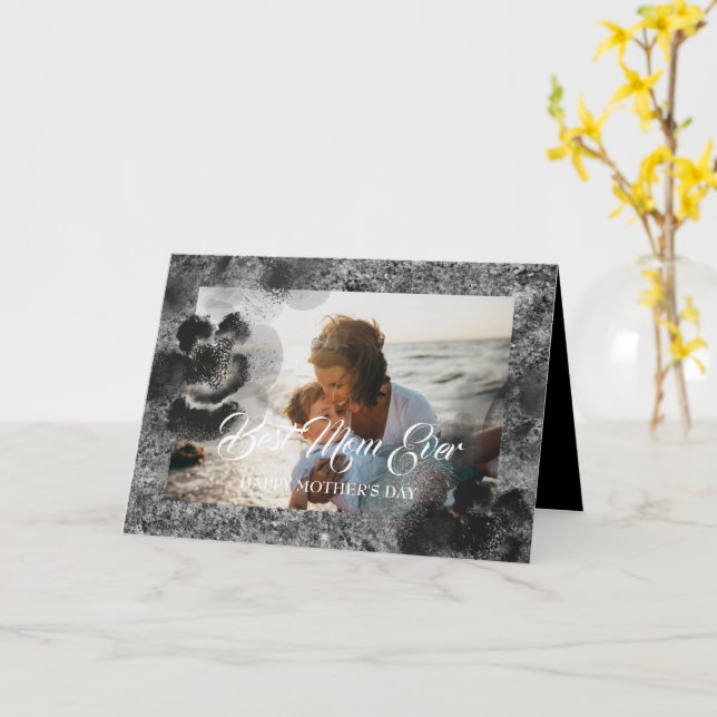 Cartão Foto de Dia de as mães Personalizada Melhor Mãe (Flor Amarela)