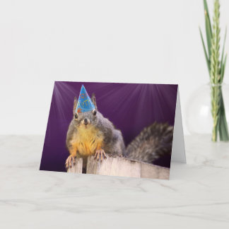 Cartão Foto de Esquilo de Aniversário