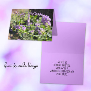 Cartão Foto de flor de alfafa substituível & texto de mod