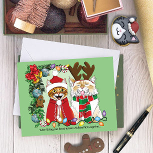 Cartão Foto de Natal Anual para Gatos