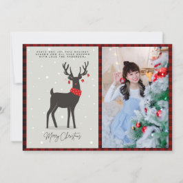 Cartão FOTO de Natal Arte Folclórica Moderna Rena