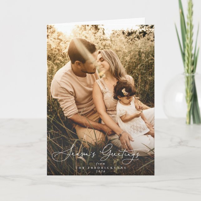 Cartão Foto de Natal de Saudações da Elegant Season (Frente)