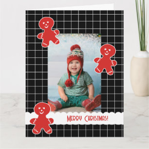 Cartão Foto de Natal Personalizada do Homem Gingerpão Fel