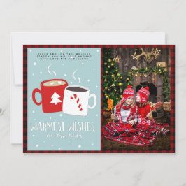 Cartão Foto de Natal Xmas Quadro de Plaid de Búfalo Arte 