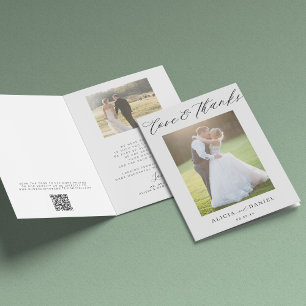 Cartão Foto de obrigados e amor Código QR obrigado de cas