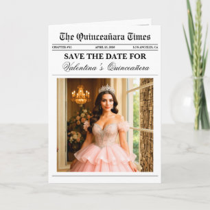 Cartão Foto de Quinceañera em Jornal Única