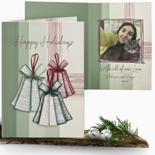 Cartão Foto de Sinais de Natal Moderno Minimalista Origam