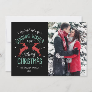 Cartão Foto decorativa de natal Vintage feliz