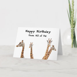 Cartão Foto divertida de Giraffe - De todos nós! Aniversá