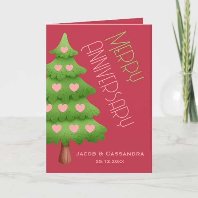 Cartão Foto do Aniversário da Feliz de Coração da Árvore  (Frente)