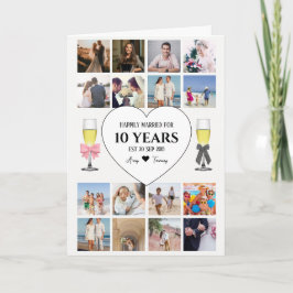 Cartão Foto do Aniversário dos Óculos de Champanhe