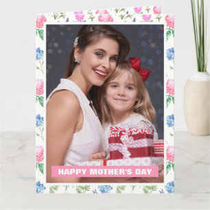 Cartão Foto do Dia das Mães com Flor Silvestre Personaliz