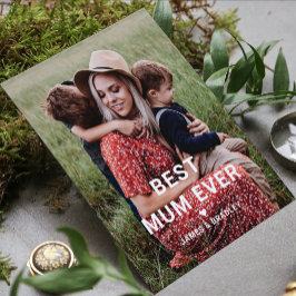 Cartão Foto do Dia de as mães cardíaco MELHOR MÃE CADA VE