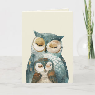 Cartão Foto do Dia de as mães Mama Owl & Woodland