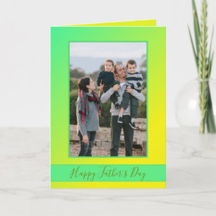 Cartão Foto do Dia de os pais Feliz Ombre Verde Amarelo