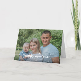 Cartão Foto do Feliz ano novo Retroativo Moderno Negrito