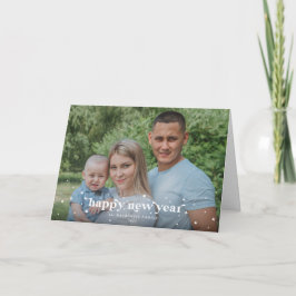 Cartão Foto do Feliz ano novo Retroativo Moderno Negrito