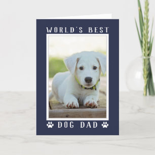 Cartão Foto do Melhor Pai de Cachorro do Mundo Azul Marin