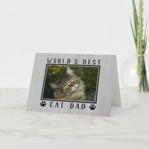 Cartão Foto do Melhor Pai de Gato do Mundo no Dia dos Pai