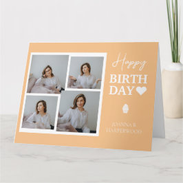 Cartão Foto do Na moda de aniversário da Caligrafia Elega