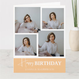 Cartão Foto do Na moda de aniversário da Caligrafia Elega