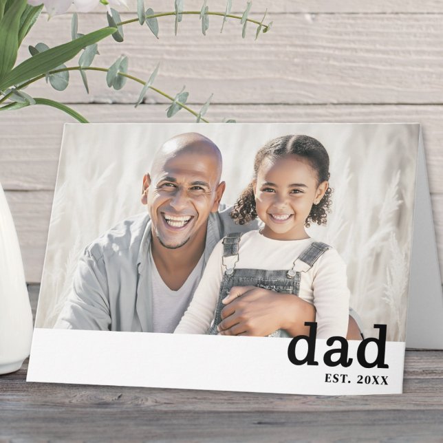 Cartão Foto do Papai Dia dos Pais Simples (Dad Photo Simple Father's Day Card)