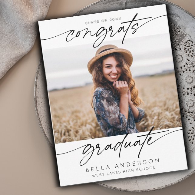 Cartão Foto do Script de Graduação do Formando do Modern  (Criador carregado)