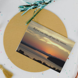 Cartão Foto do Sunset Laranja Feliz Retirada de Todos