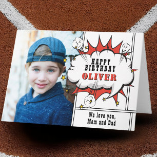 Cartão Foto do Super Herói Choco de Discurso Foto do Bble