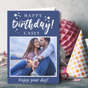 Cartão Foto e texto personalizados de aniversário feliz
