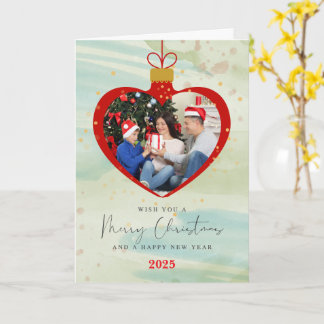 Cartão Foto e texto Personalizados Feliz Natal & Feliz