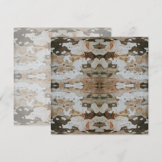 Cartão Foto em Closeup da Casca da Árvore de Eucalipto Co (Frente/Verso)