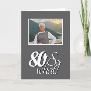 Cartão Foto engraçada de 80 anos de idade '80 e tal?'