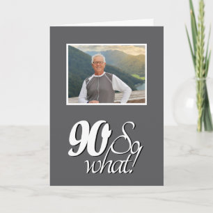 Cartão Foto engraçada de 90 anos de aniversário
