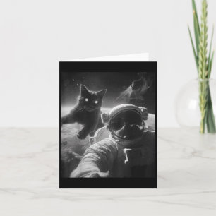 Cartão Foto engraçada de gato astronauta gráfico engraçad