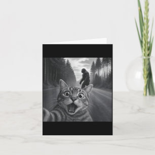 Cartão Foto Engraçada de Gato com Bigfoot para Amantes de