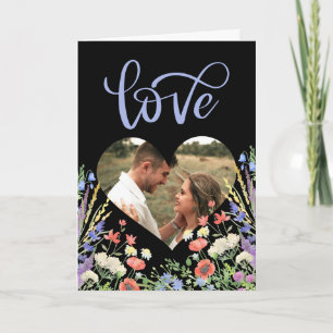 Cartão Foto Floral de Flor Silvestre Colorida Preta do Di