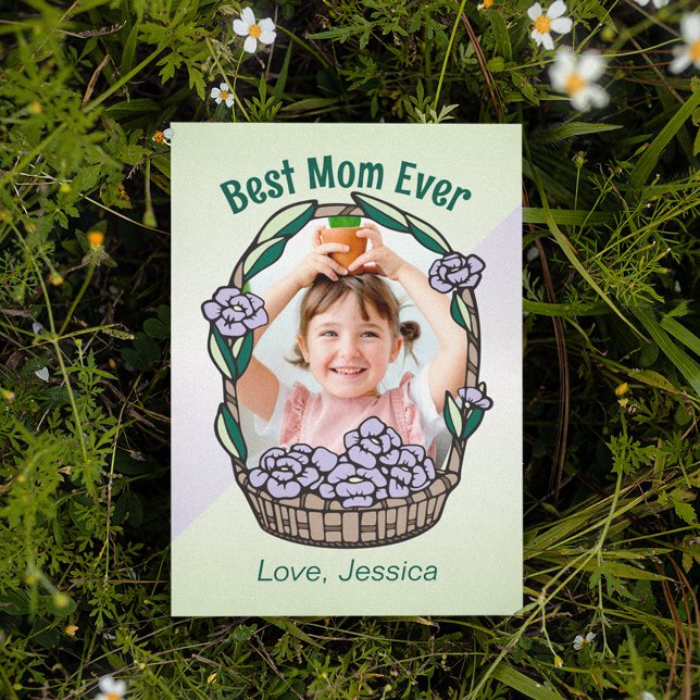 Cartão Foto Floral do dia de as mães (Criador carregado)