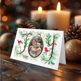 Cartão Foto: Joy Hand Lettered Christmas Card