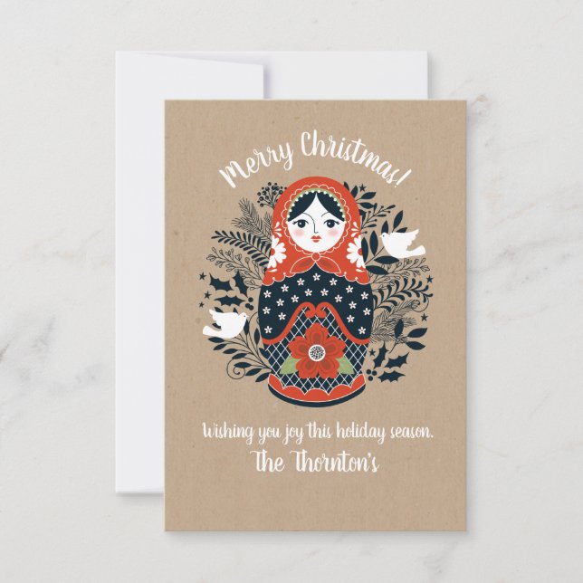 Cartão Foto: Matryoshka Nesting Doll Christmas Card (Frente)