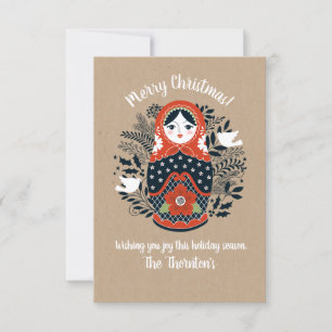 Cartão Foto: Matryoshka Nesting Doll Christmas Card