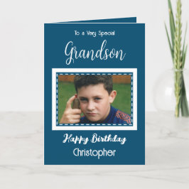 Cartão Foto muito especial do neto oceano aniversário azu