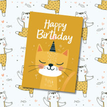 Foto & Nome Personalizados | Ilustração de Gato Fo