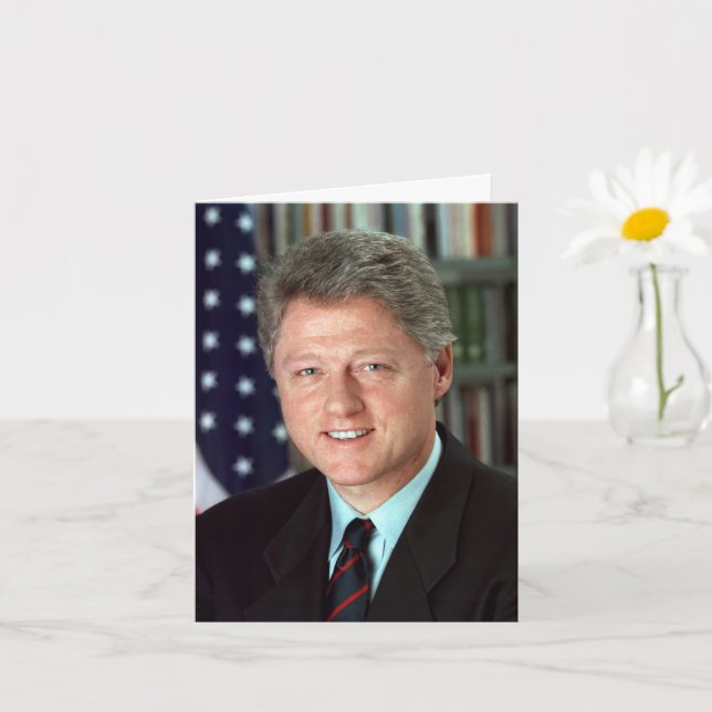Cartão Foto oficial do presidente Bill Clinton Birthday S (Planta pequena)