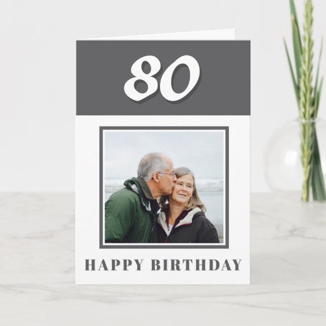 Cartão Foto personalizada de 80 Birthday personalizada (Frente)
