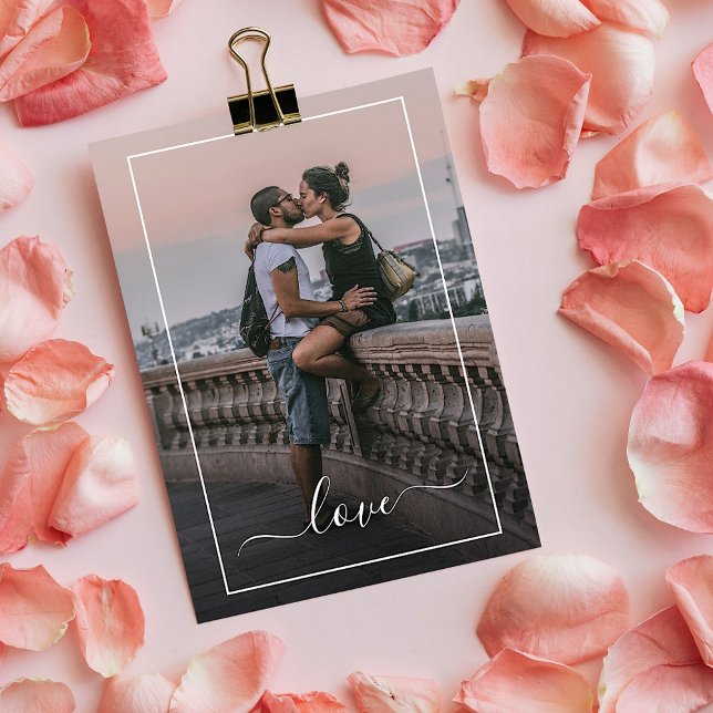 Cartão Foto Personalizada de Amantes e Citação de Amor Si (Criador carregado)