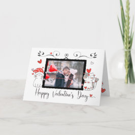Cartão Foto Personalizada de Corações de Gato de Gato de