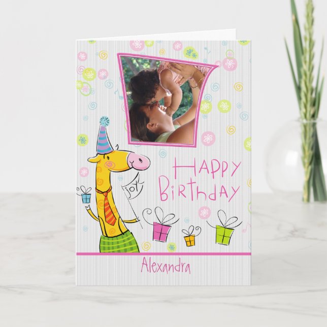 Cartão Foto Personalizada De Feliz Aniversário Da Cartoon (Frente)